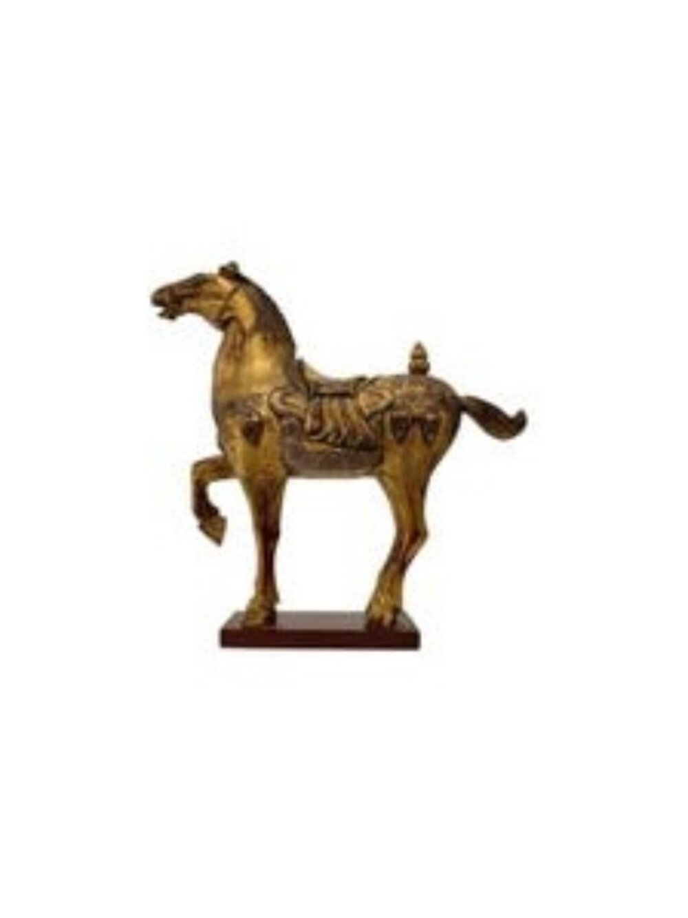 Tang Horse Sculpture Carved Wood Oriental Statue Vintage Asian Decor